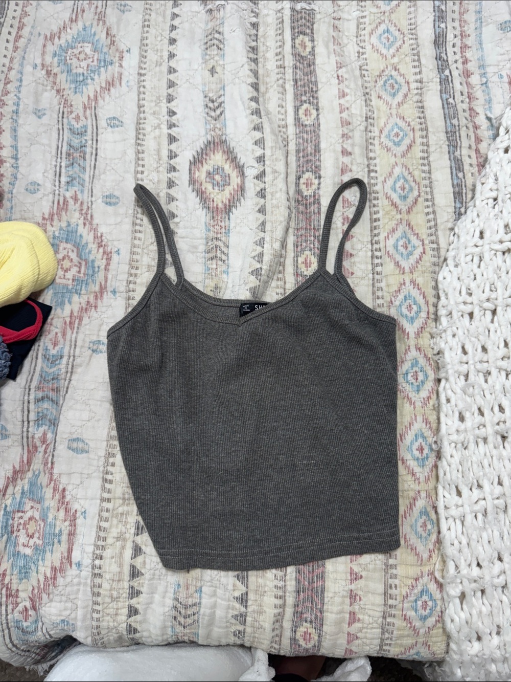 Women’s Gray Ribbed Camisole Tank Top